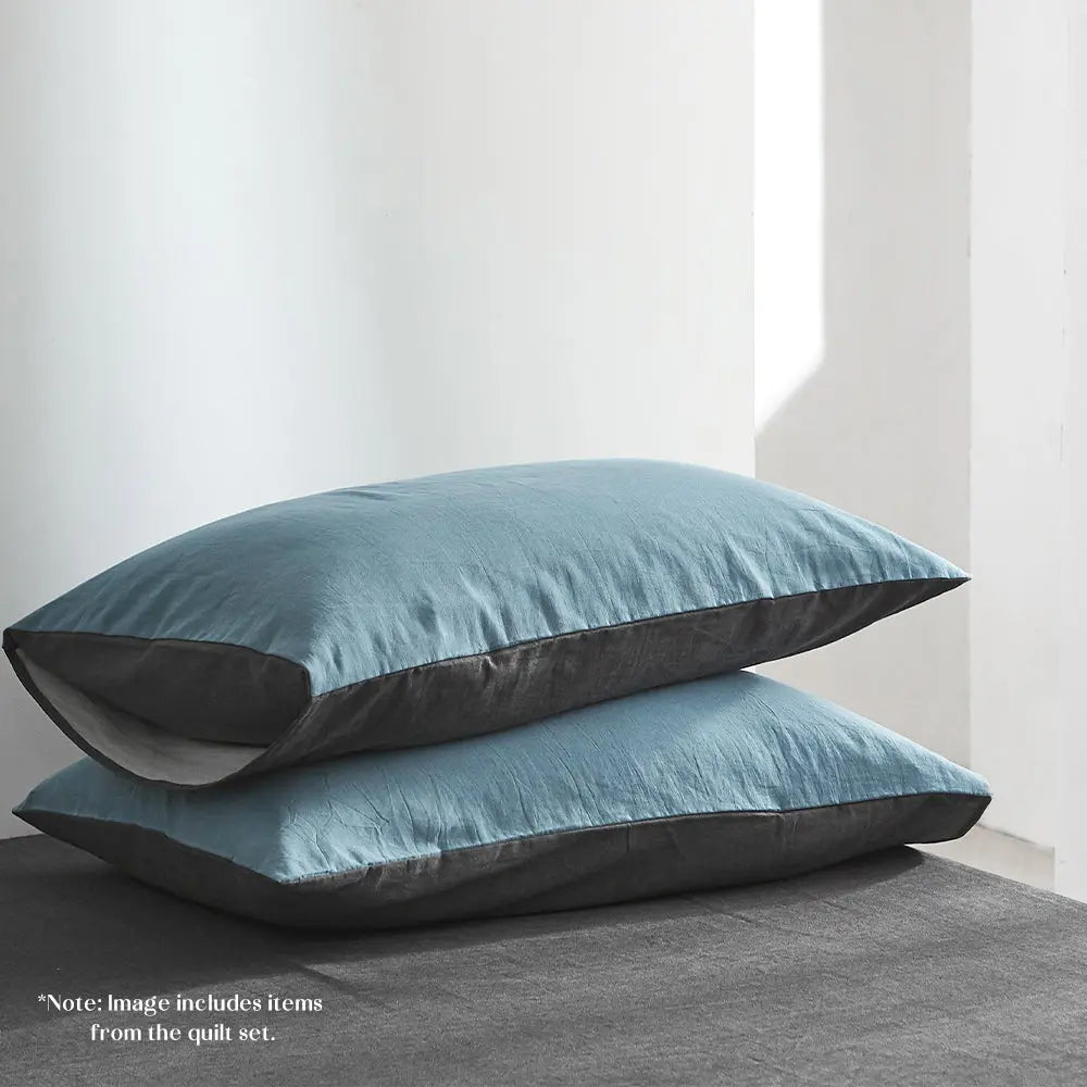 Cosy Club Sheet Set Cotton Sheets Single Blue Dark Blue Deals499