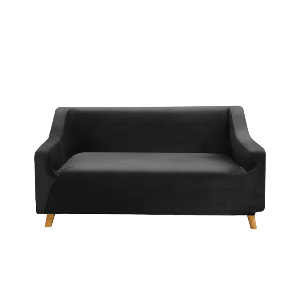 Couch High Stretch Sofa Lounge Cover Protector Recliner Slipcover 2 Seater Black Deals499