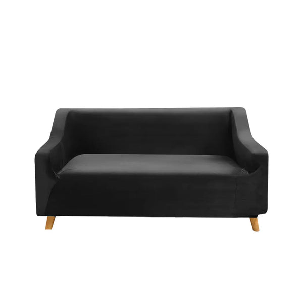 Couch High Stretch Sofa Lounge Cover Protector Recliner Slipcover 2 Seater Black Deals499