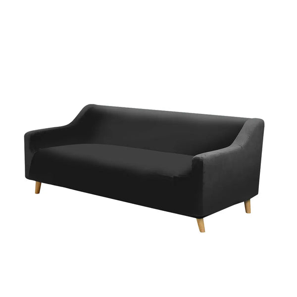 Couch High Stretch Sofa Lounge Cover Protector Recliner Slipcover 2 Seater Black Deals499