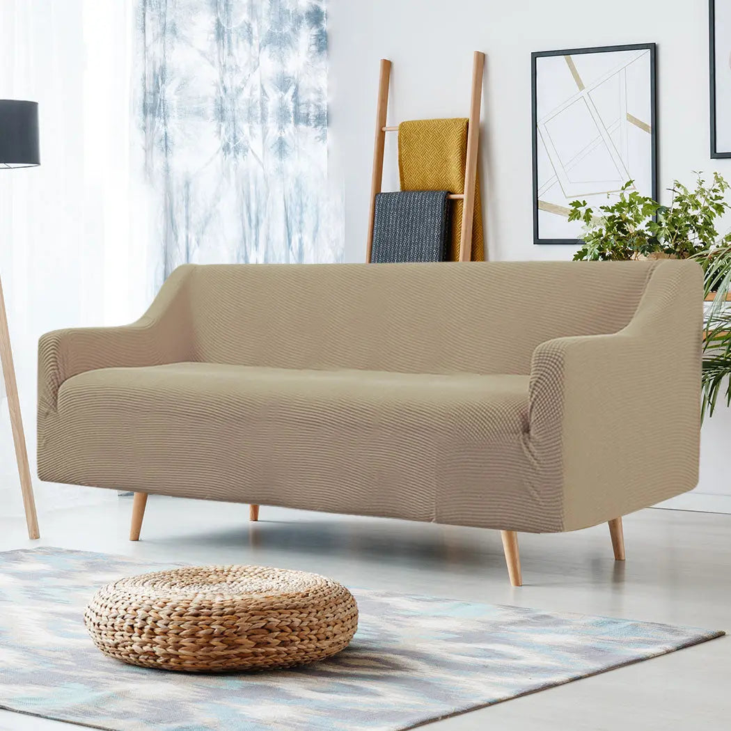 Couch Stretch Sofa Lounge Cover Protector Slipcover 4 Seater Sand Deals499