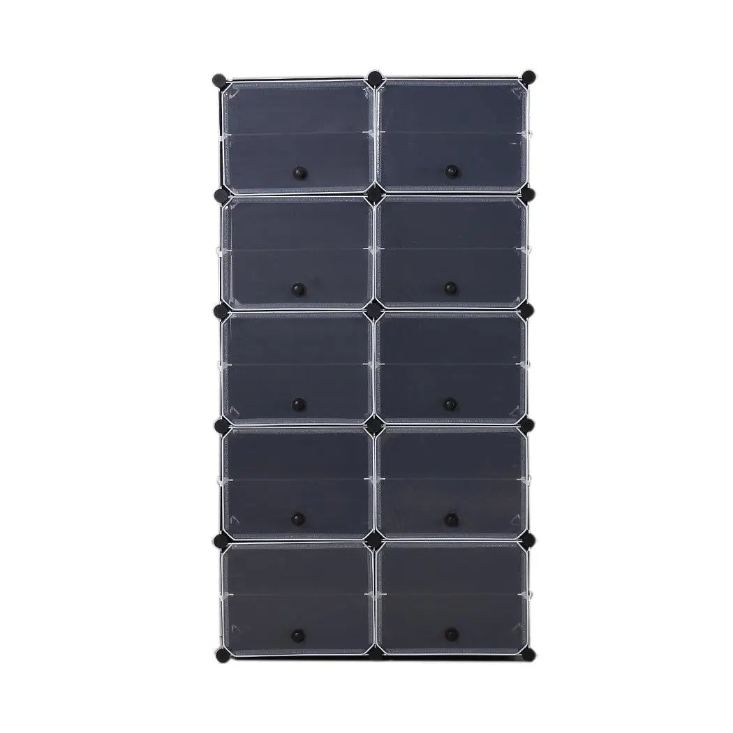 Cube Cabinet DIY Shoe Storage Cabinet Organiser Rack Shelf Stackable 10 Tier Deals499