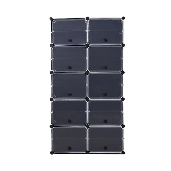 Cube Cabinet DIY Shoe Storage Cabinet Organiser Rack Shelf Stackable 10 Tier Deals499