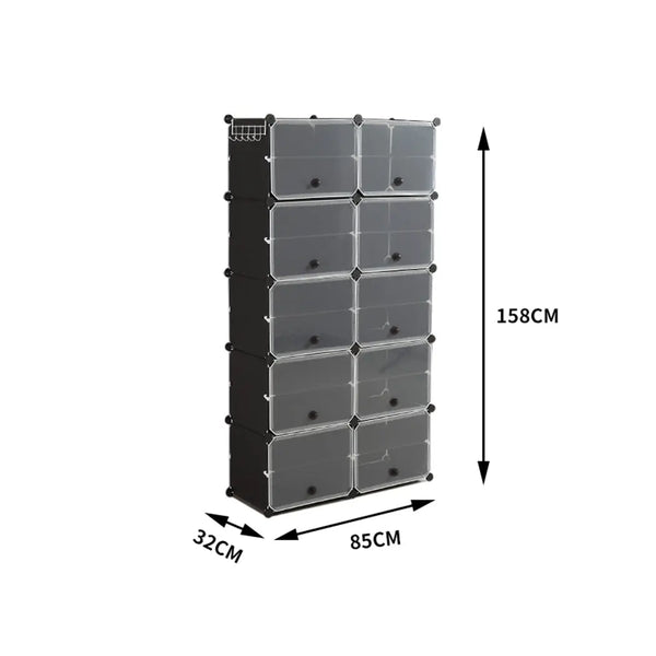 Cube Cabinet DIY Shoe Storage Cabinet Organiser Rack Shelf Stackable 10 Tier Deals499