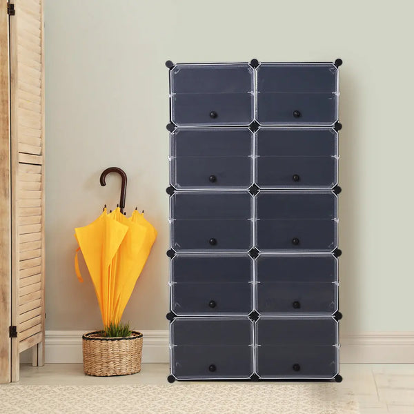 Cube Cabinet DIY Shoe Storage Cabinet Organiser Rack Shelf Stackable 10 Tier Deals499