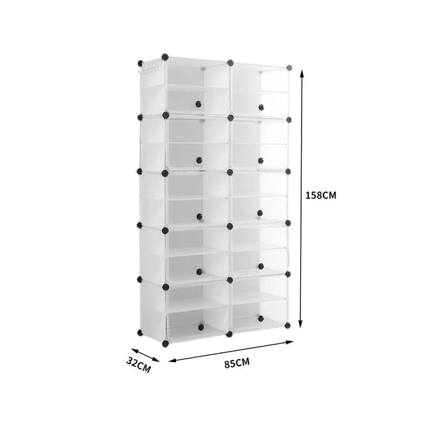 Cube Cabinet DIY Shoe Storage Cabinet Organiser Rack Shelf Stackable 10 Tier Deals499