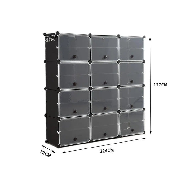 Cube Cabinet Shoe Storage Cabinet Organiser Shelf Stackable DIY 8 Tier 3 Column Deals499