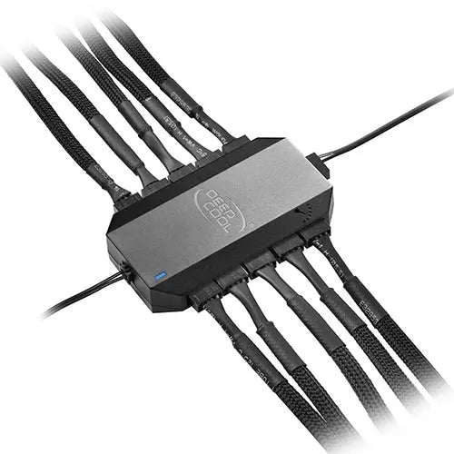 DEEPCOOL FH-10 10 Ports Fan Hub, Power Up To 10 Fans (3-Pin 4-Pin), PWM, Blue LED Indicator Light DEEPCOOL