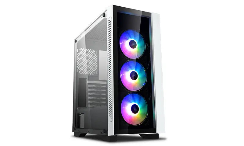 DEEPCOOL MATREXX 55 V3 ADD-RGB WH 3F Tempered Glass Case, White Colour, Supports E-ATX MB, 3 Preinstalled ARGB Fans DEEPCOOL