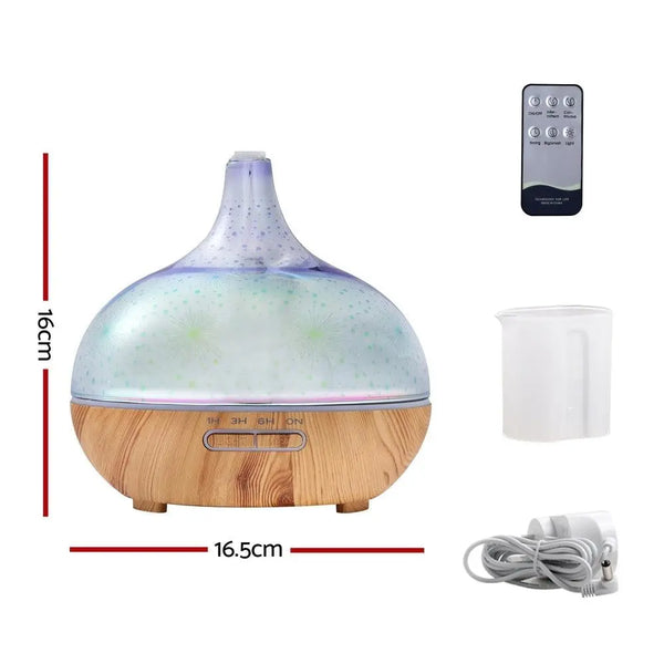 DEVANTI Aroma Aromatherapy Diffuser 3D LED Night Light Firework Air Humidifier Purifier 400ml Remote Control Deals499