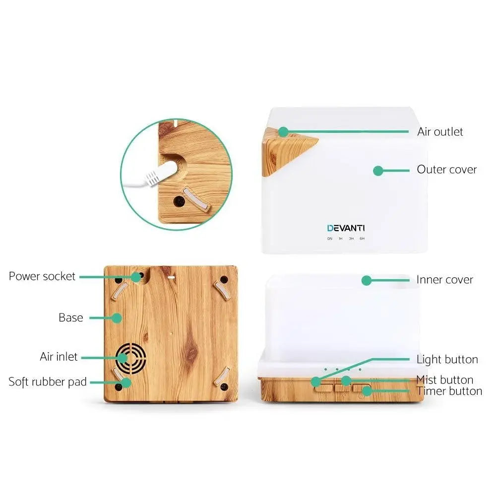 DEVANTi Aroma Diffuser Air Humidifier Night Light 600ml Deals499