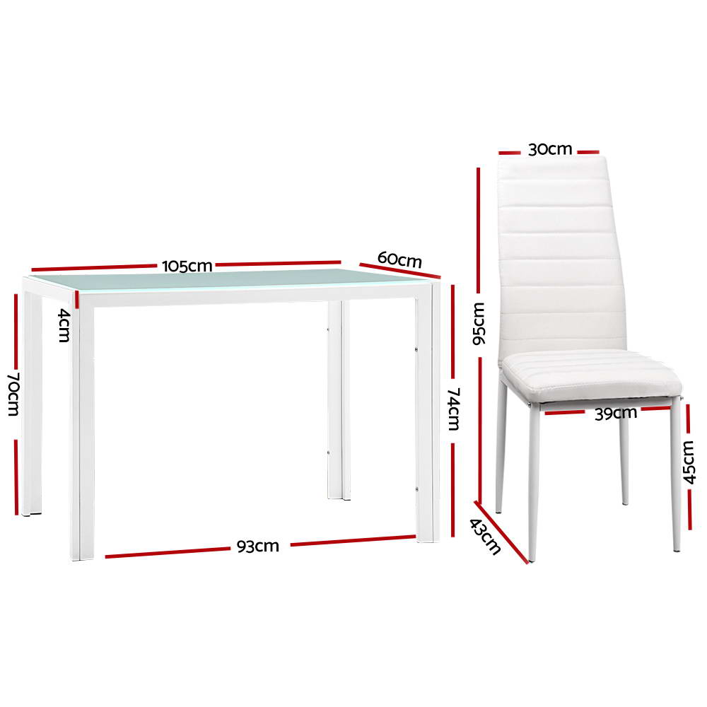 Artiss 5 Piece Dining Table Set - White Deals499