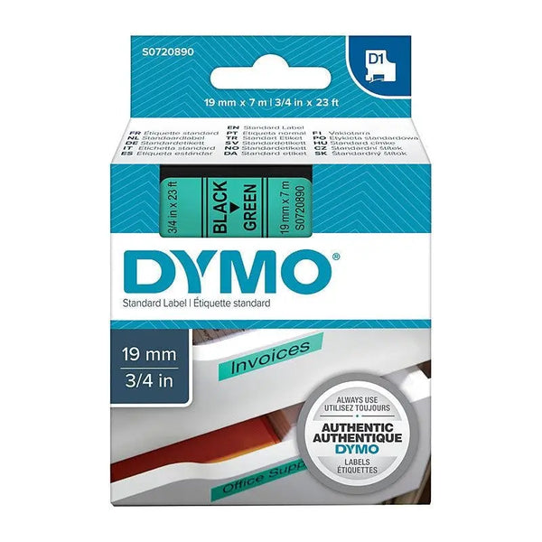 DYMO Black on Grn 19mmx7m Tape DYMO