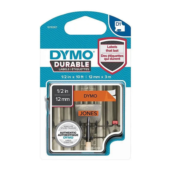 DYMO Dur Black on Orn 12mm x 3m DYMO