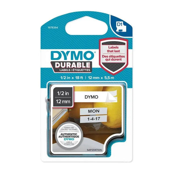 DYMO Dur Black on White 12mm x 5.5m DYMO