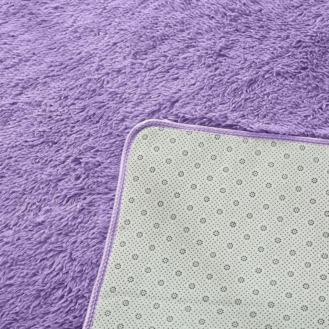 Designer Soft Shag Shaggy Floor Confetti Rug Carpet Home Decor 120x160cm Purple Deals499