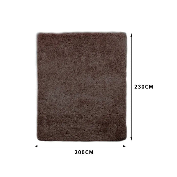 Designer Soft Shag Shaggy Floor Confetti Rug Carpet Home Decor 200x230cm Coffee Deals499