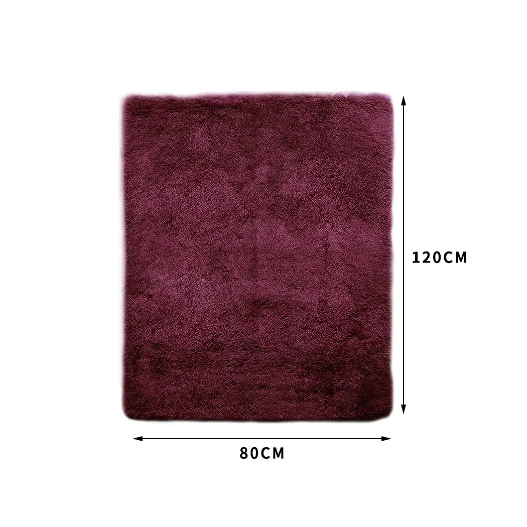 Designer Soft Shag Shaggy Floor Confetti Rug Carpet Home Decor 80x120cm Burgundy Deals499
