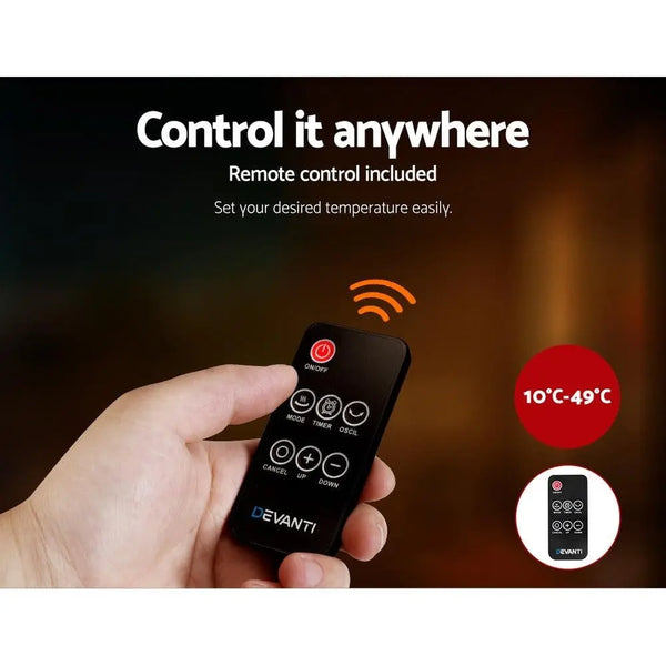 Devanti 2000W Wall Mounted Panel Heater - Black Deals499