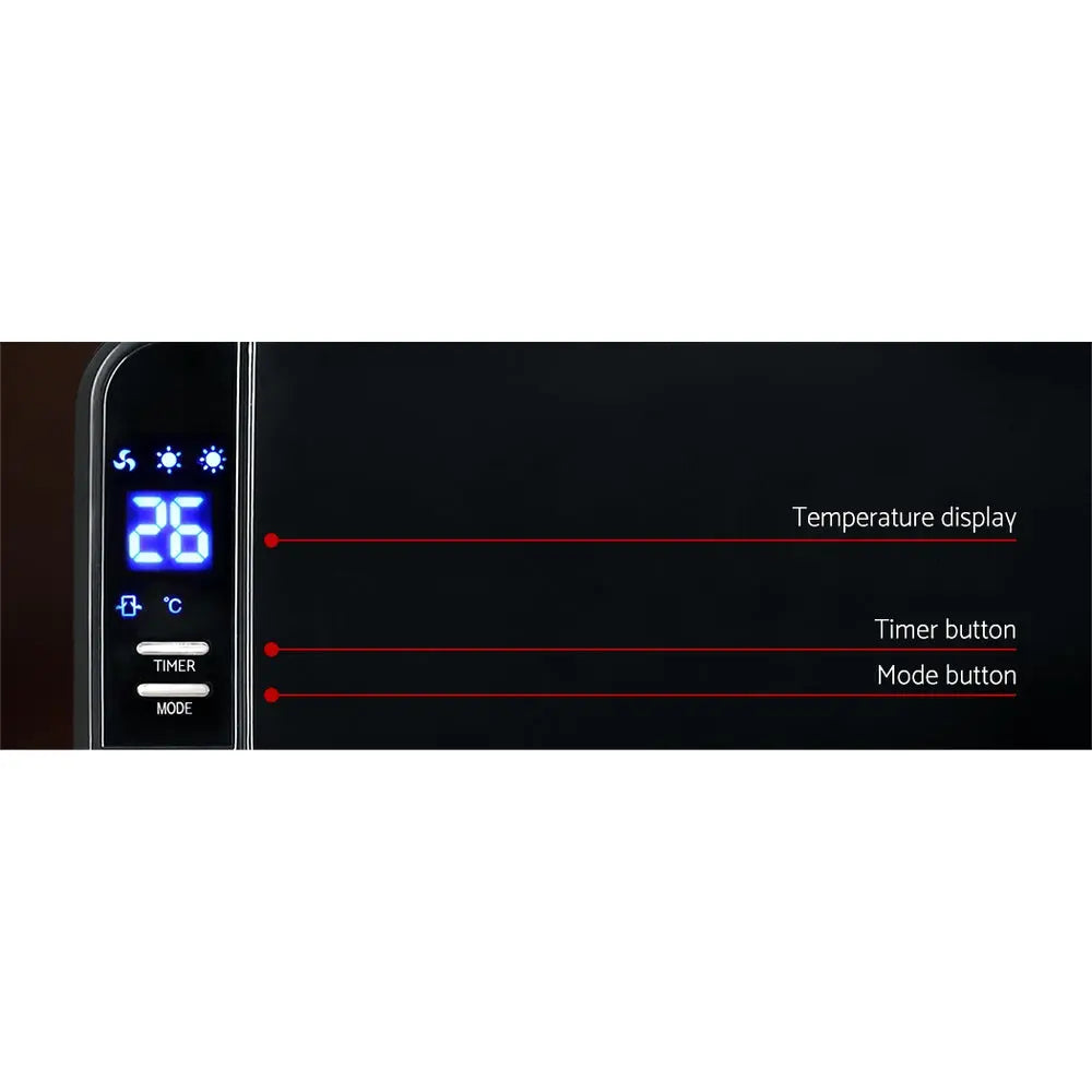 Devanti 2000W Wall Mounted Panel Heater - Black Deals499