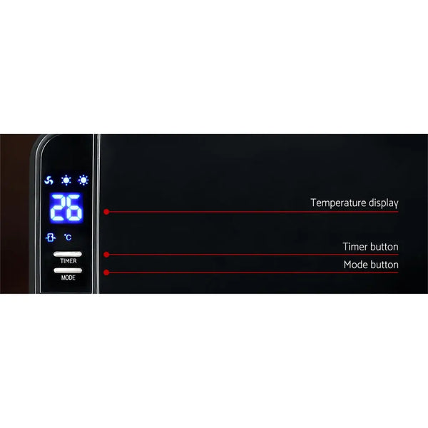 Devanti 2000W Wall Mounted Panel Heater - Black Deals499