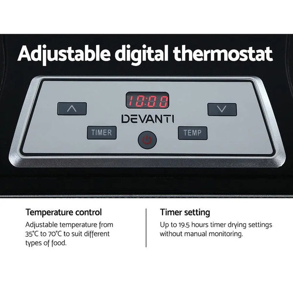 Devanti 9 Tray Food Dehydrators Commercial Beef Jerky Maker Fruit Dryer Black Deals499