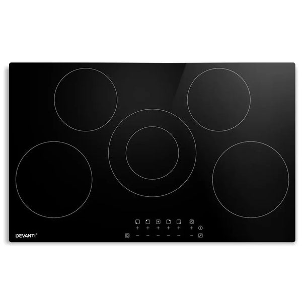 Devanti 90cm Ceramic Cooktop Electric Cook Top 5 Burner Stove Hob Touch Control 6-Zones Deals499