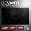 Devanti 90cm Ceramic Cooktop Electric Cook Top 5 Burner Stove Hob Touch Control 6-Zones Deals499