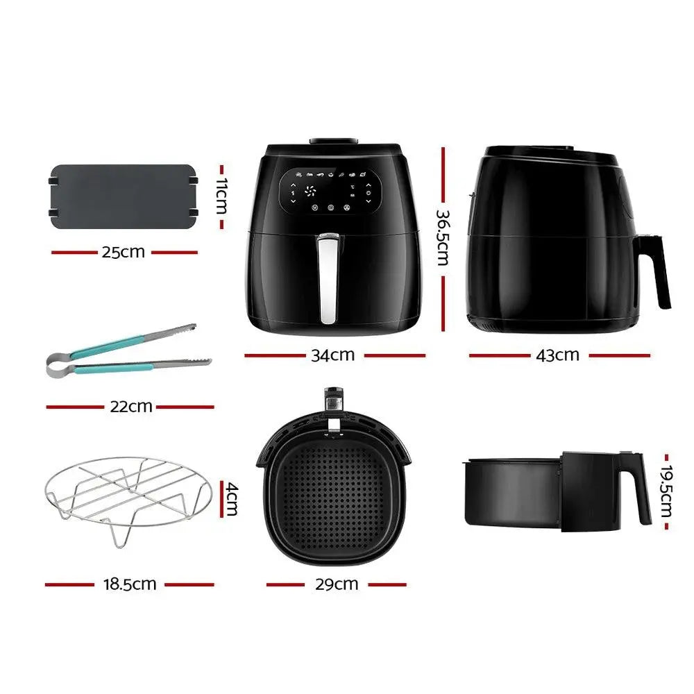 Devanti Air Fryer 8.5L LCD Digital Oil Free Deep Frying Cooker Accessories Rack Deals499