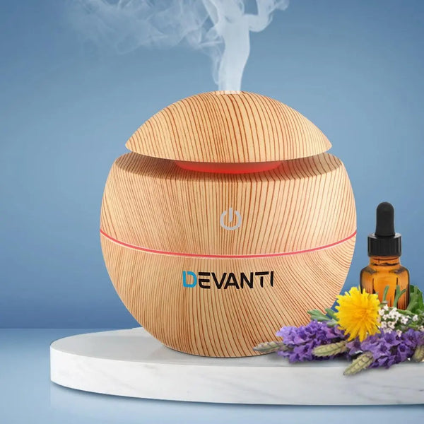 Devanti Aromatherapy Diffuser Aroma Essential Oils Air Humidifier LED Light 130ml Deals499