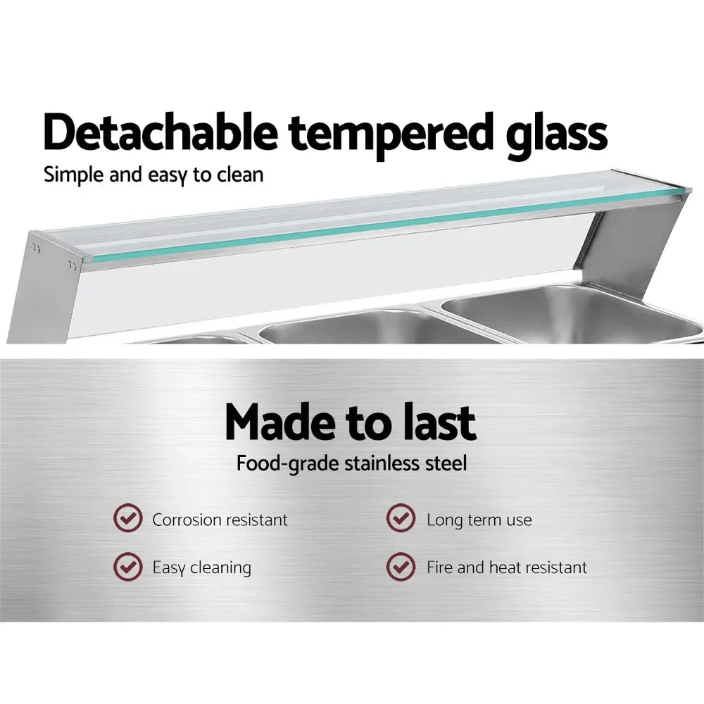 Devanti Commercial Food Warmer Bain Marie Electric Buffet Pan Stainless Steel Deals499