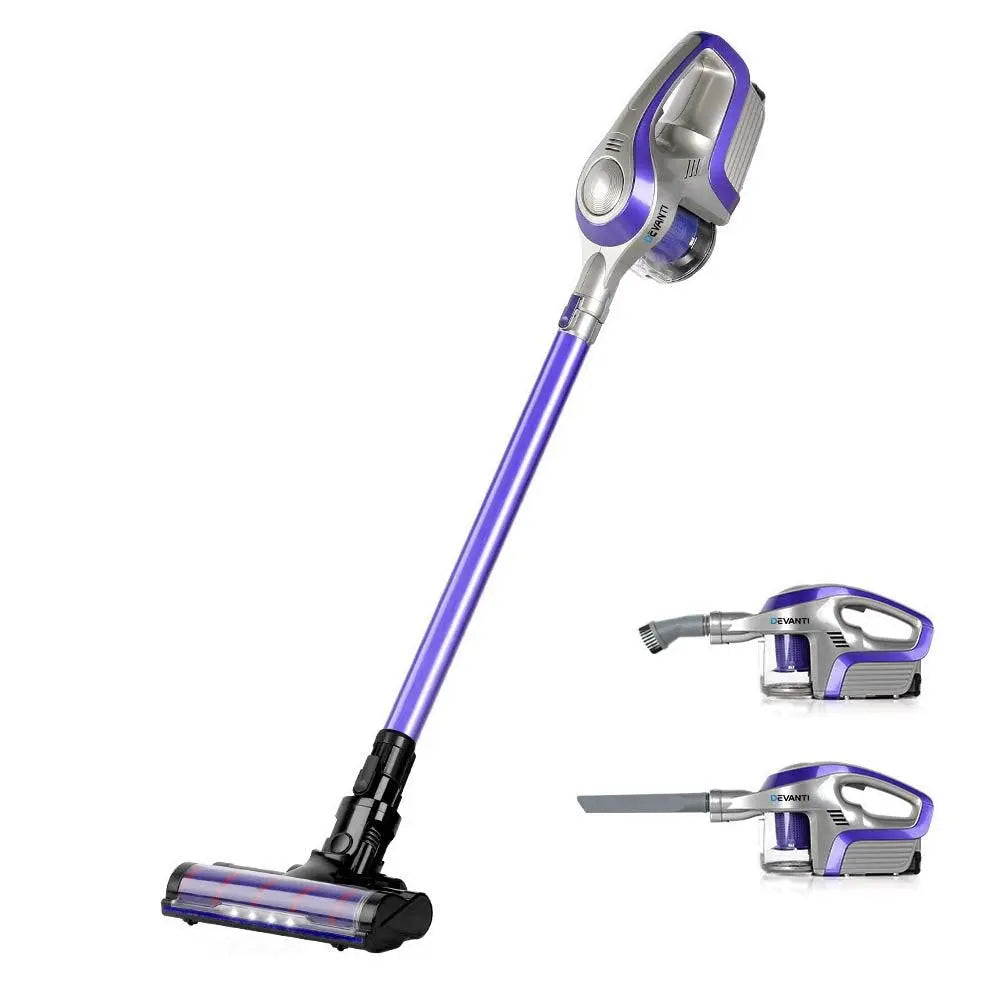 Devanti Cordless 150W Handstick Vacuum Cleaner - Purple and Grey Deals499
