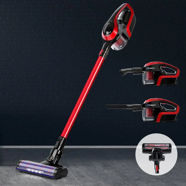 Devanti Cordless 150W Handstick Vacuum Cleaner - Red and Black Deals499