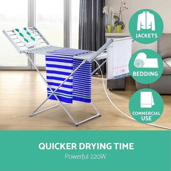 Devanti Electric Heated Towel Rail Clothes Rack Warmer Dryer Freestanding Deals499