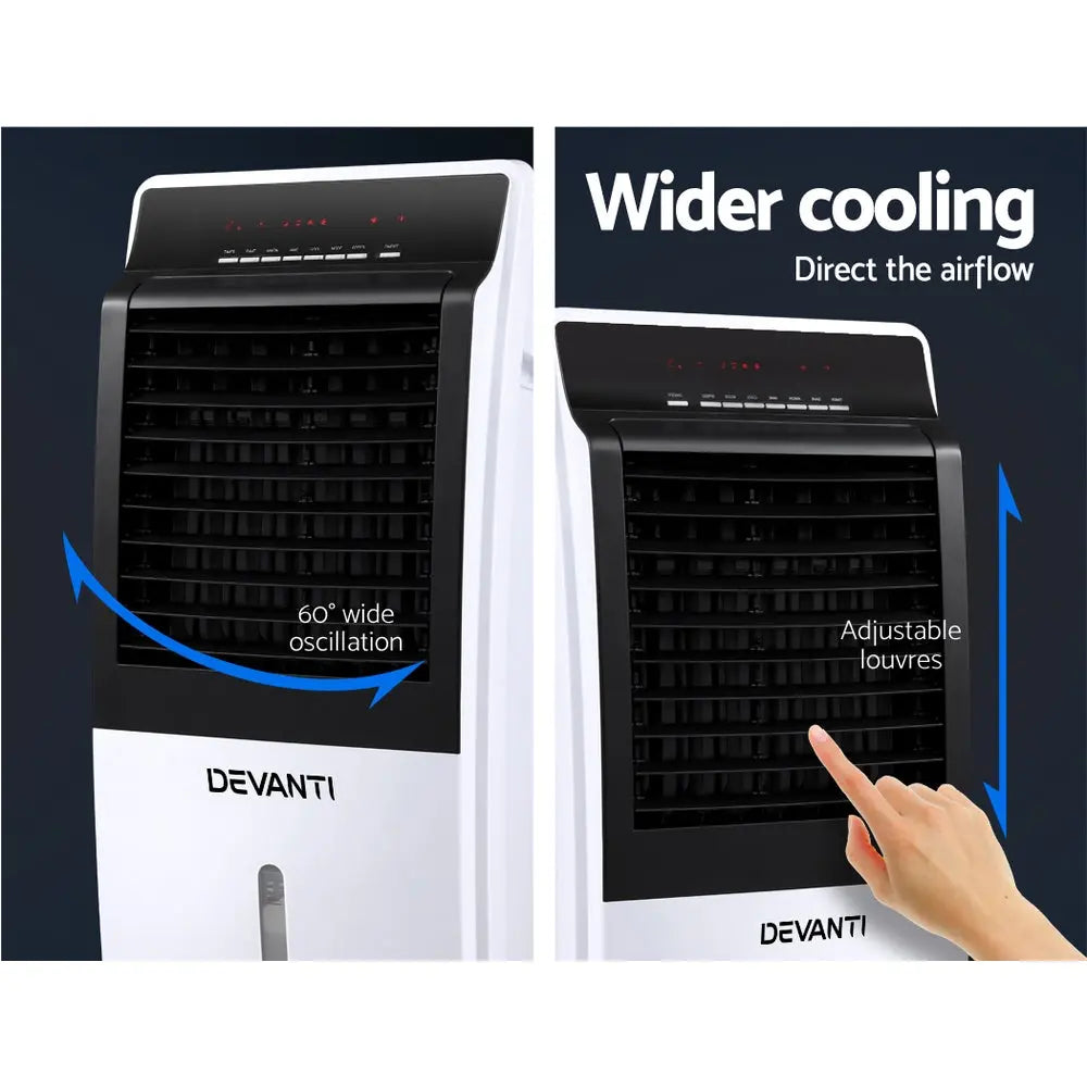 Devanti Evaporative Air Cooler Potable Fan Cooling Remote Control LED Display Deals499