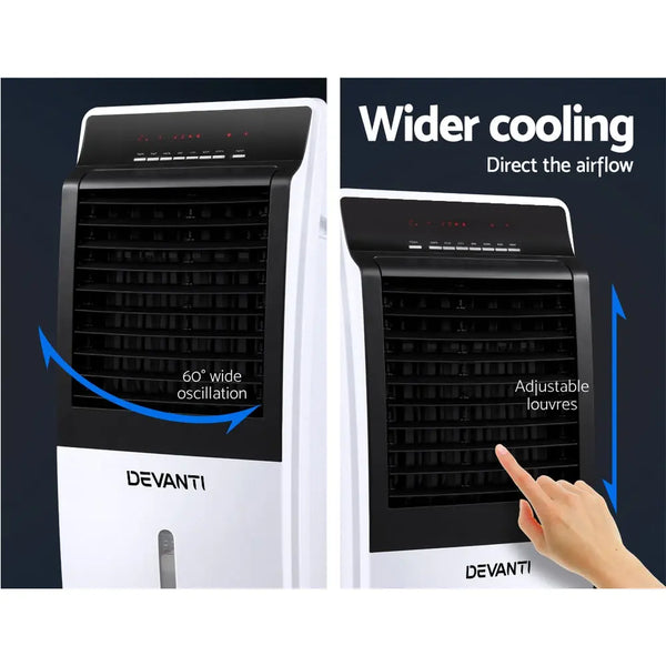 Devanti Evaporative Air Cooler Potable Fan Cooling Remote Control LED Display Deals499