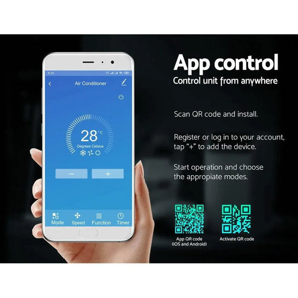 Devanti Portable Air Conditioner Cooling Mobile Fan Cooler Dehumidifier Window Kit White 3300W Deals499