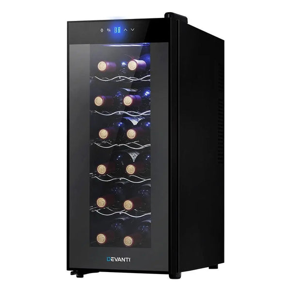 Devanti Wine Cooler 12 Bottle Thermoelectric Fridge Storage Chiller Deals499