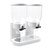 Double Cereal Dispenser Dry Food Storage Container Dispense Machine White Deals499