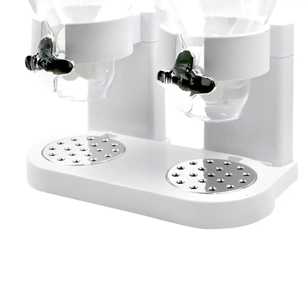 Double Cereal Dispenser Dry Food Storage Container Dispense Machine White Deals499