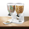 Double Cereal Dispenser Dry Food Storage Container Dispense Machine White Deals499