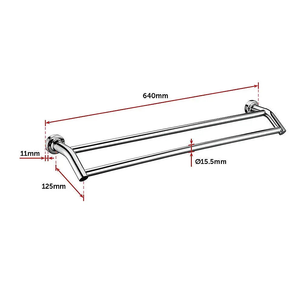 Double Classic Chrome Towel Bar Rail Bathroom Deals499