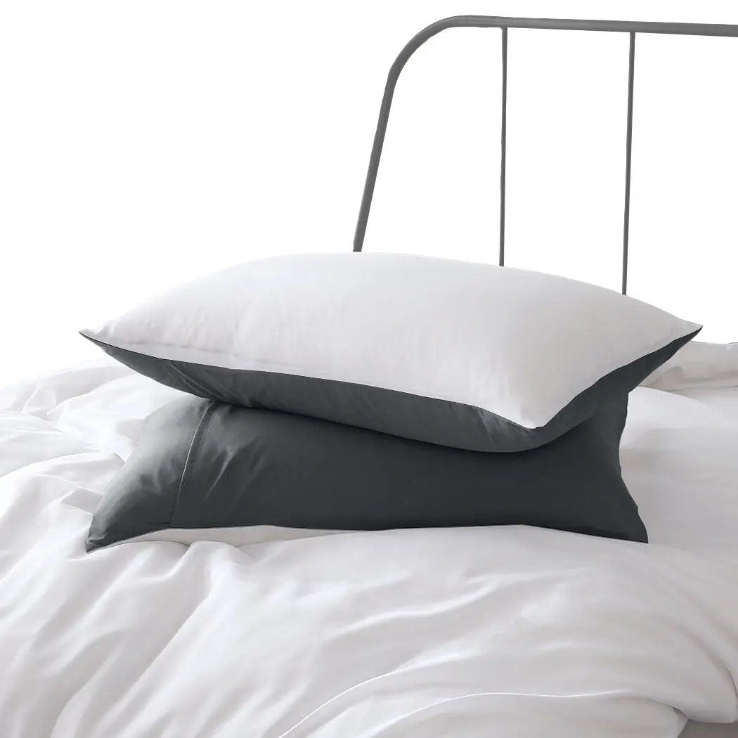 DreamZ 1000TC Microfibre Reversible Duvet Cover and Pillow Case Set Single Size DreamZ