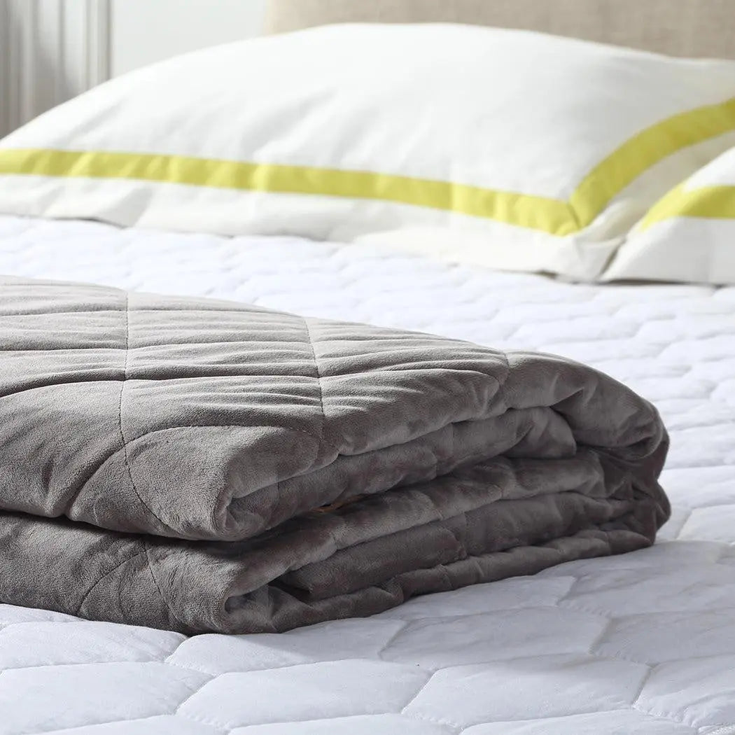 DreamZ 11KG Adults Size Anti Anxiety Weighted Blanket Gravity Blankets Grey DreamZ
