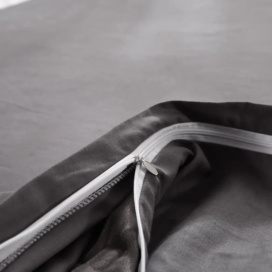 DreamZ 198x122cm Cotton Anti Anxiety Weighted Blanket Cover Protector Grey DreamZ