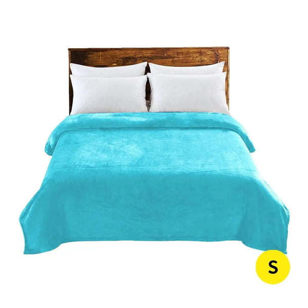 DreamZ 320GSM 220x160cm Ultra Soft Mink Blanket Warm Throw in Teal Colour Deals499