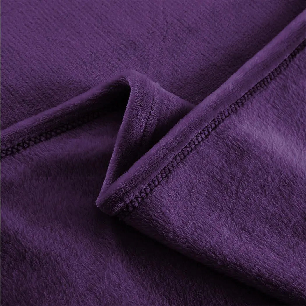 DreamZ 320GSM 220x240cm Ultra Soft Mink Blanket Warm Throw in Aubergine Colour Deals499