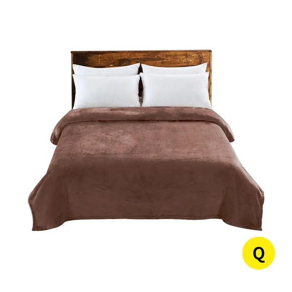 DreamZ 320GSM 220x240cm Ultra Soft Mink Blanket Warm Throw in Mink Colour DreamZ