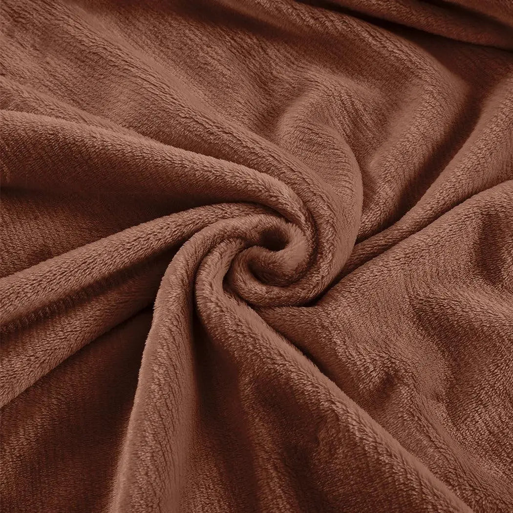 DreamZ 320GSM 220x240cm Ultra Soft Mink Blanket Warm Throw in Mink Colour DreamZ