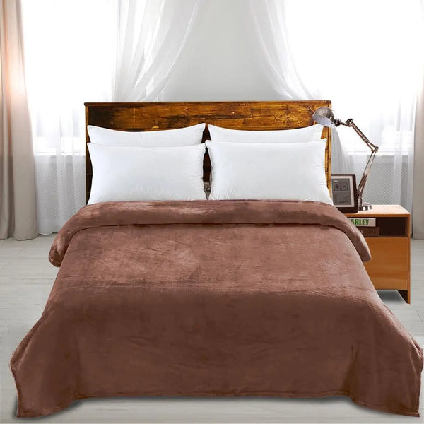 DreamZ 320GSM 220x240cm Ultra Soft Mink Blanket Warm Throw in Mink Colour DreamZ
